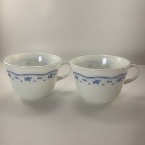 Pyrex 1980’s Morning Blue Set of 2 Coffee/Tea Cups